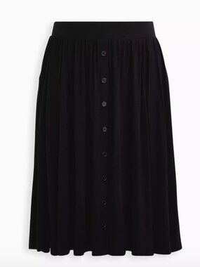 Torrid Midi Black Button-Front Skirt 18/20